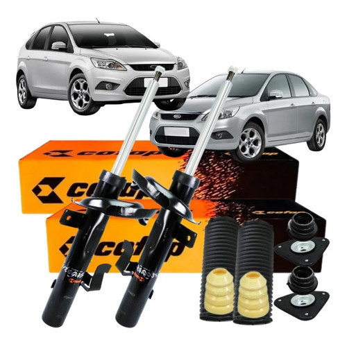 Par Amortecedor Dianteiro Cofap + Kits Focus Hatch/Sedan 1.6 2.0 2008 2009 2010 2011 2012 2013