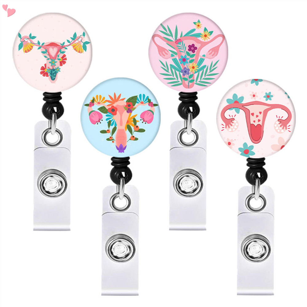 Uterus Floral Ovaries Cervix Porta Crachás Retráctil OB Enfermeiras Clip De Identificação Para Enfermeira Nome Tag Card Engraçado Divertido Enfermagem Escritório Médico Jacaré em Oferta na Shopee