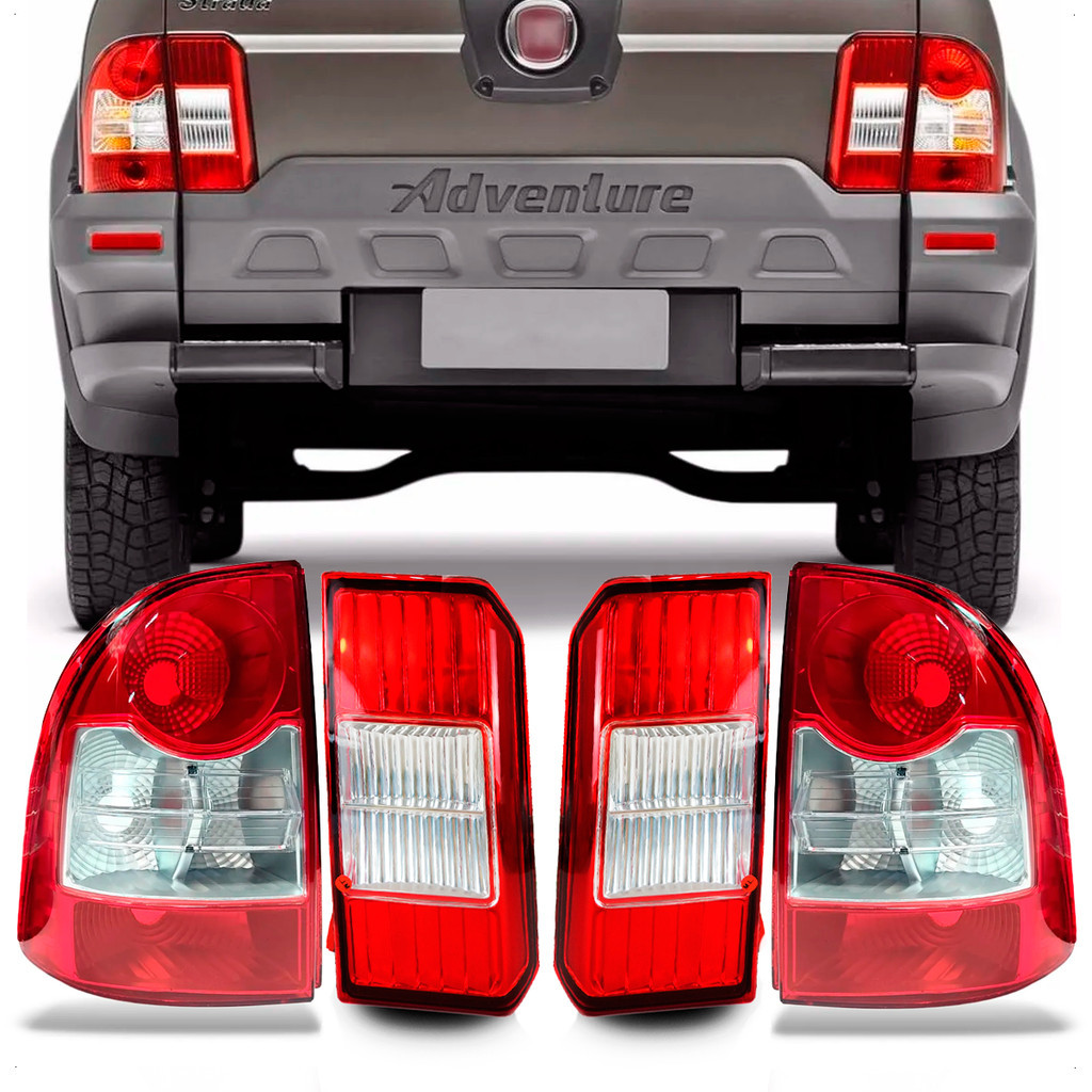 Kit Lanterna Traseira Canto + Tampa Pick Up Strada 2008 2009 2010 2011 2012 2013 Rubi