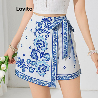 Lovito Shorts Boho Floral Falso 2 Em 1 Shorts Para Mulheres L113MD291 em Oferta na Shopee