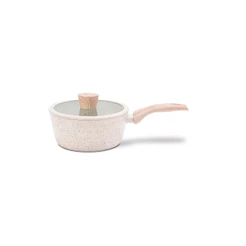 Panela de Indução com Tampa Brinox Ceramic Life Sirius Vanilla - Ø18 cm - 1,5 Litros Revestimento Cerâmico Antiaderente