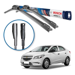 Par de Palhetas Limpador Parabrisa Aerofit Original Bosch Chevrolet Prisma 2013 a 2018