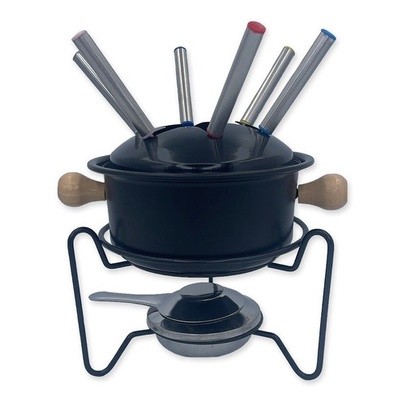 Panela Conjunto Para Fondue Conjunto Kit 10 Peças Esmaltado