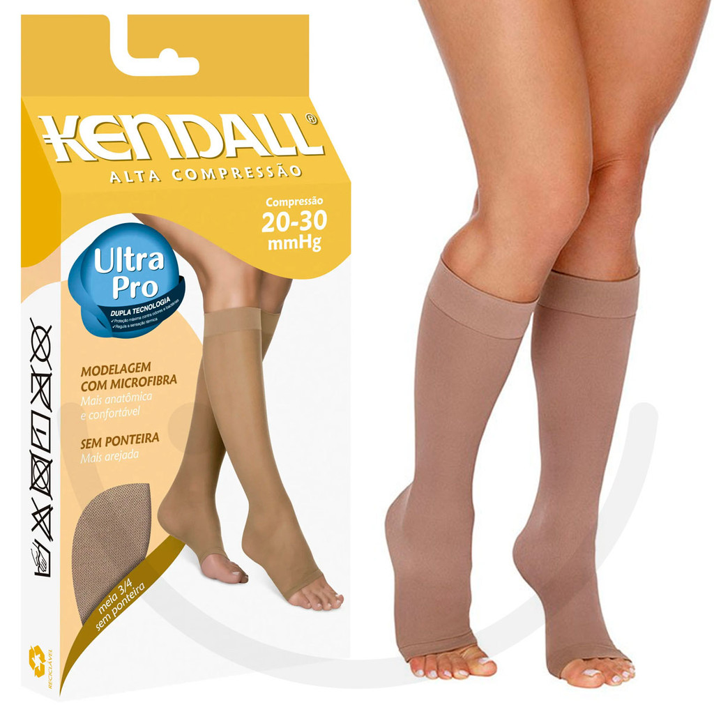 Meia 3/4 sem Ponteira Alta Compressão 20-30 mmHg Kendall - Women Clothes