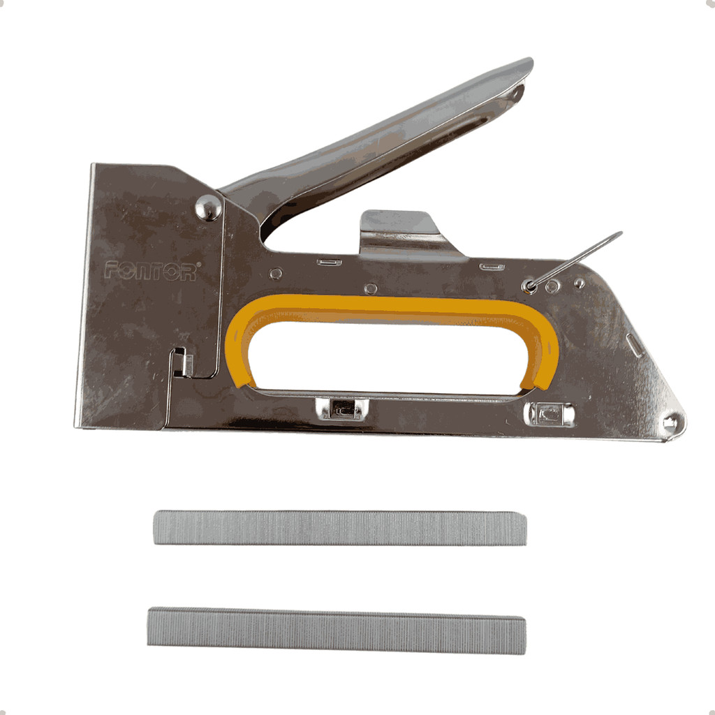 Kit Grampeador Manual + 2 Caixas de Grampos (8mm e 6mm)  Precisão e Resistência para Seus Projetos