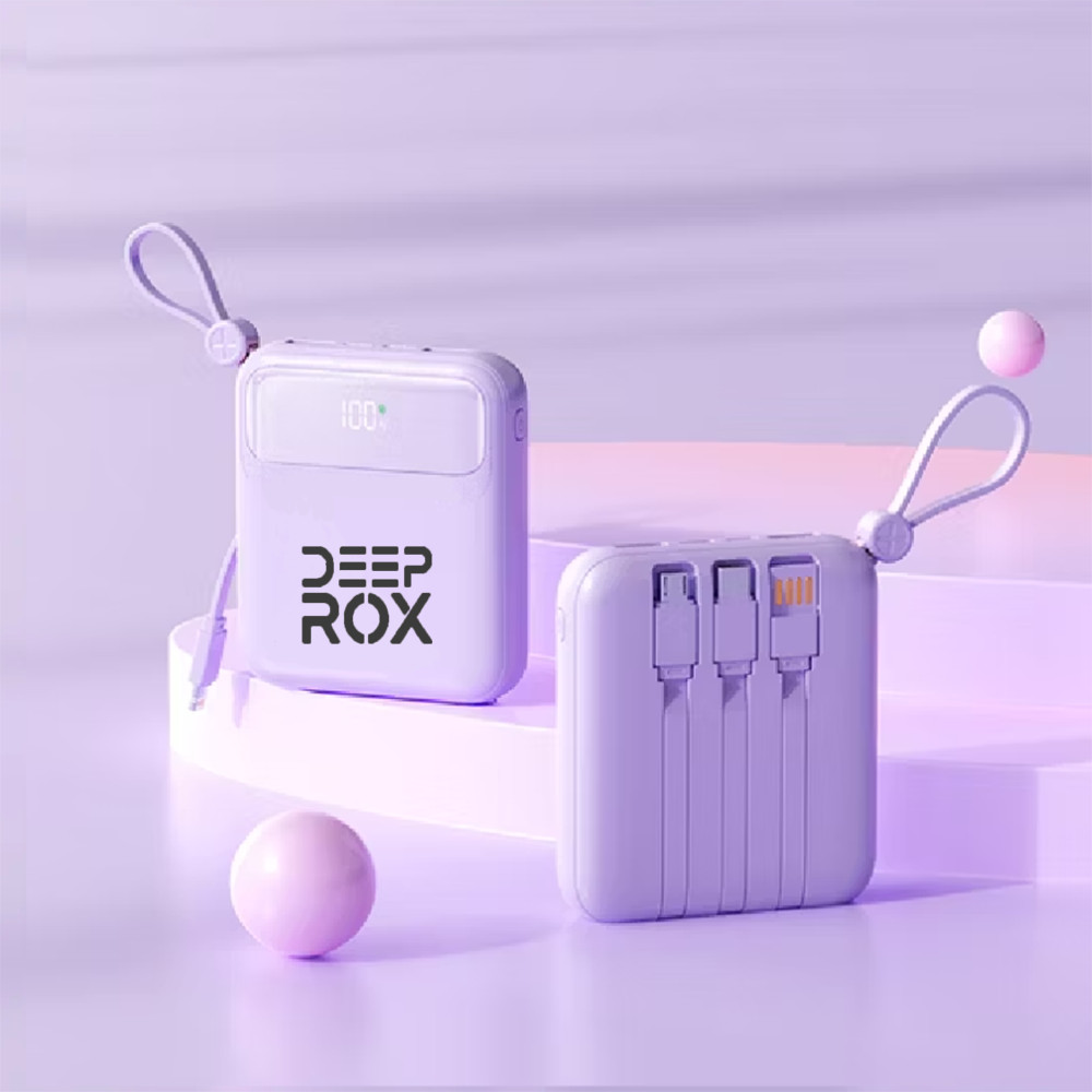 Power Bank 10000mah Carregamento Turbo Super Rápido Com Cabo Tipo C V8 e Lightning em Oferta na Shopee