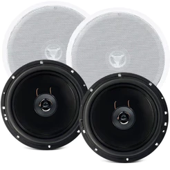 Kit 2 Arandela Alto Falante Som Ambiente Acustica Teto Parede Embutir Gesso Redonda Coaxial Leson 140w Rms