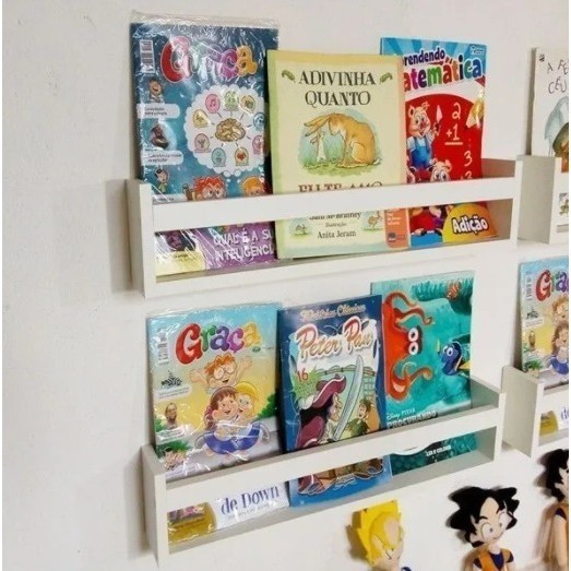 Promoção 3 Prateleira 40cm Branco Para Livro Revista Infanti