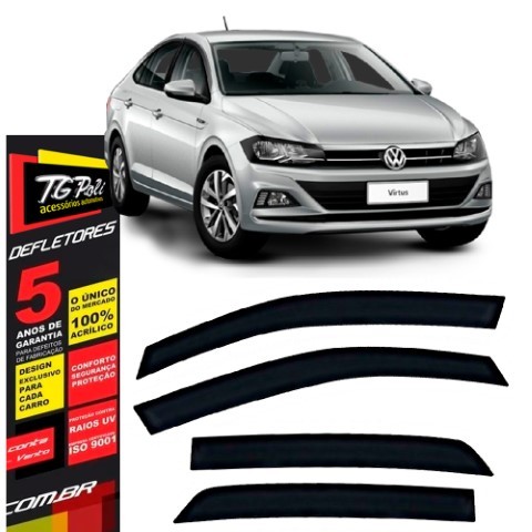 Calha de Chuva Volkswagen Virtus 2018 a 2026 TG Poli Defletor 4 portas Protetor Janelas Fumê em Oferta na Shopee