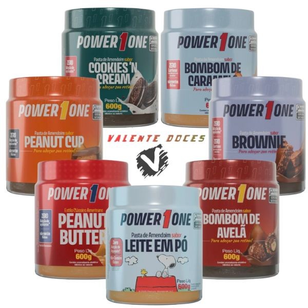 Pasta de Amendoim Power One Sabores 600g Zero Açúcar Sem glúten PoweOne em Oferta na Shopee