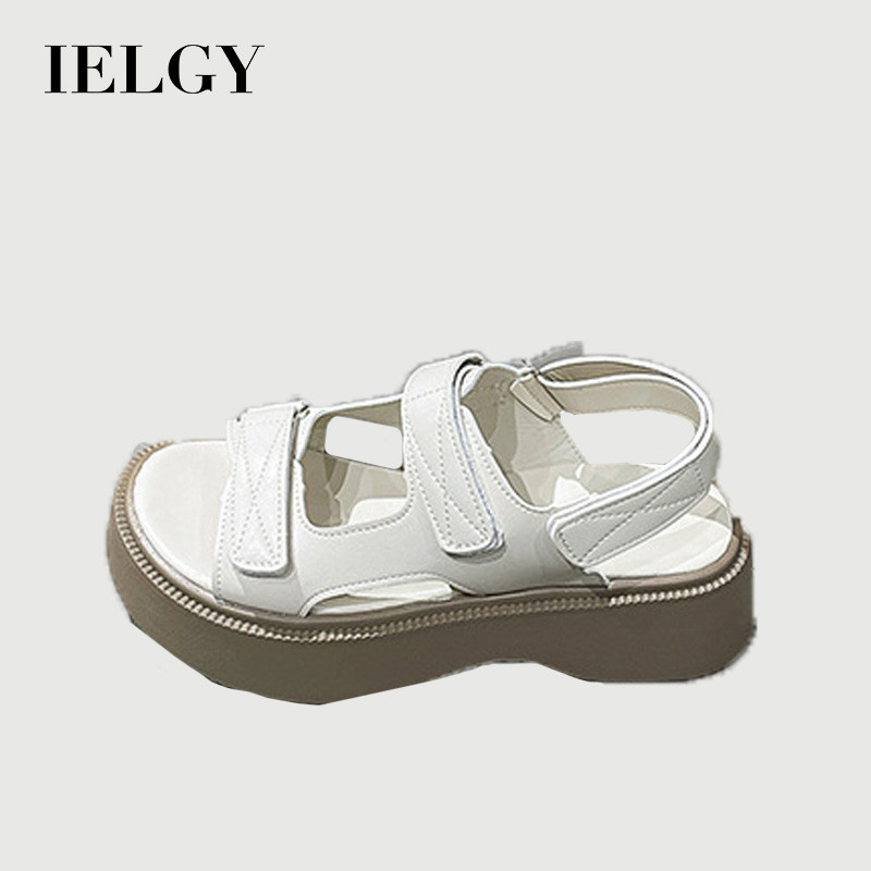 IELGY Sandálias Esportivas Estilo Coreano Para Estudantes Do Sexo Casuais Novos Planos De Velcro De Sola Grossa em Oferta na Shopee