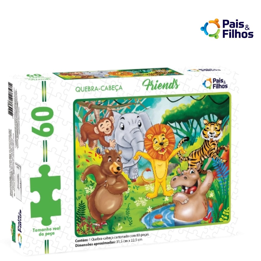 Quebra-cabeça Puzzle Pais E Filhos Friends Brinquedo Infantil 60 Peças Envio Rapido