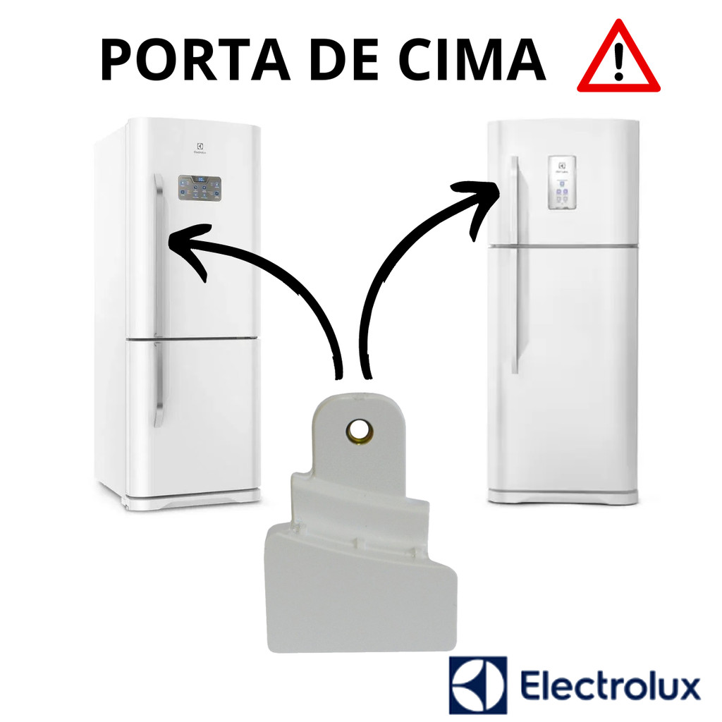 FIXADOR SUPORTE DO PUXADOR DA PORTA REFRIGERADOR DB52 DB53 IB52 IB53 TF51 TF52 ELECTROLUX COR BRANCO A07412401 ORIGINAL