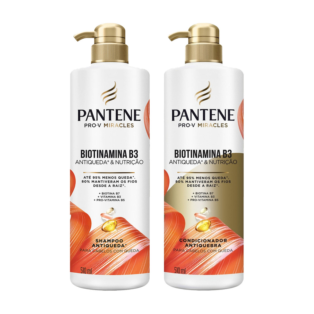KIT PANTENE SHAMPOO + CONDICIONADOR ANTIQUEDA BIOTINAMINA B3 NUTRIÇÃO 510ML em Oferta na Shopee