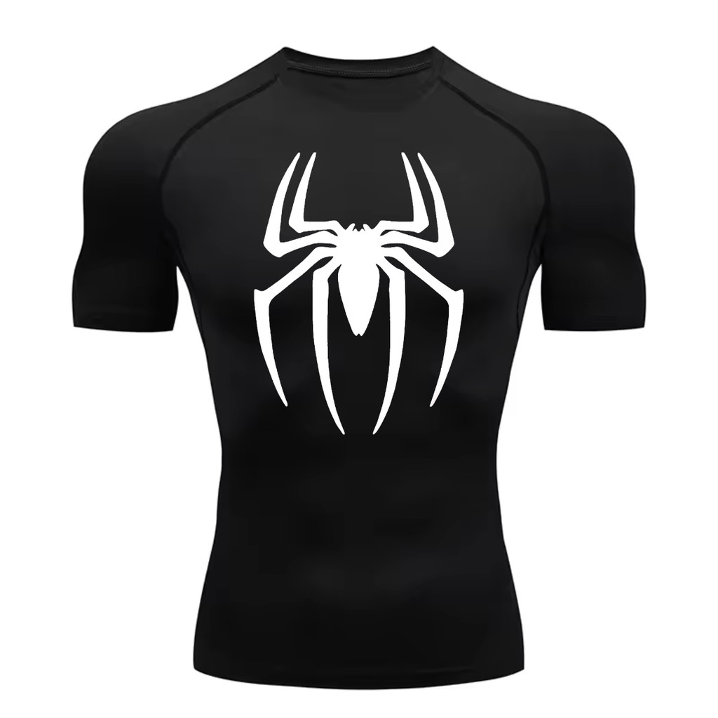 Camisa Compressão Proteção Uv 50+ Estampada Tecido Gelado Segunda Pele Manga Curta Aranha Homem Rash Spider Man em Oferta na Shopee