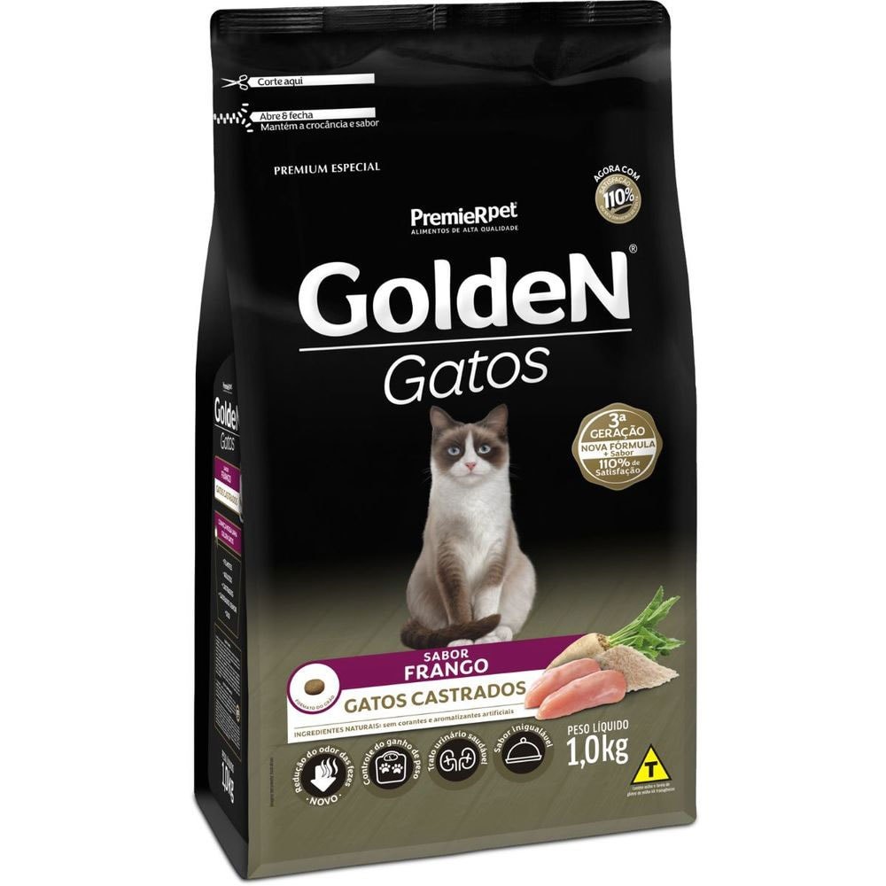 Ração GoldeN Formula Gatos Adultos Castrados Frango 1 kg em Oferta na Shopee