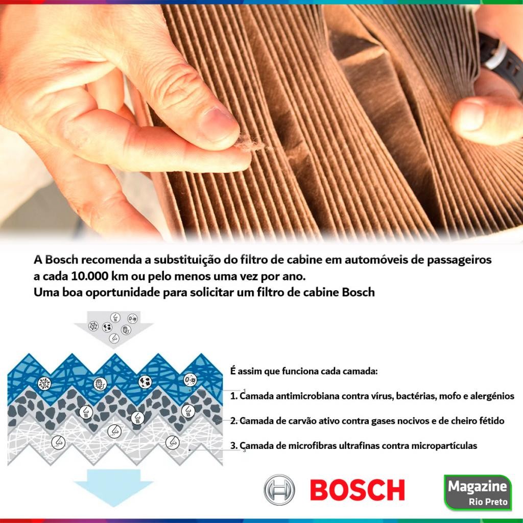 Filtro de Cabine Antialérgico Bosch 0986BF0554 Compatível com Honda HRV City Fit WRV Civic CRV em Oferta na Shopee