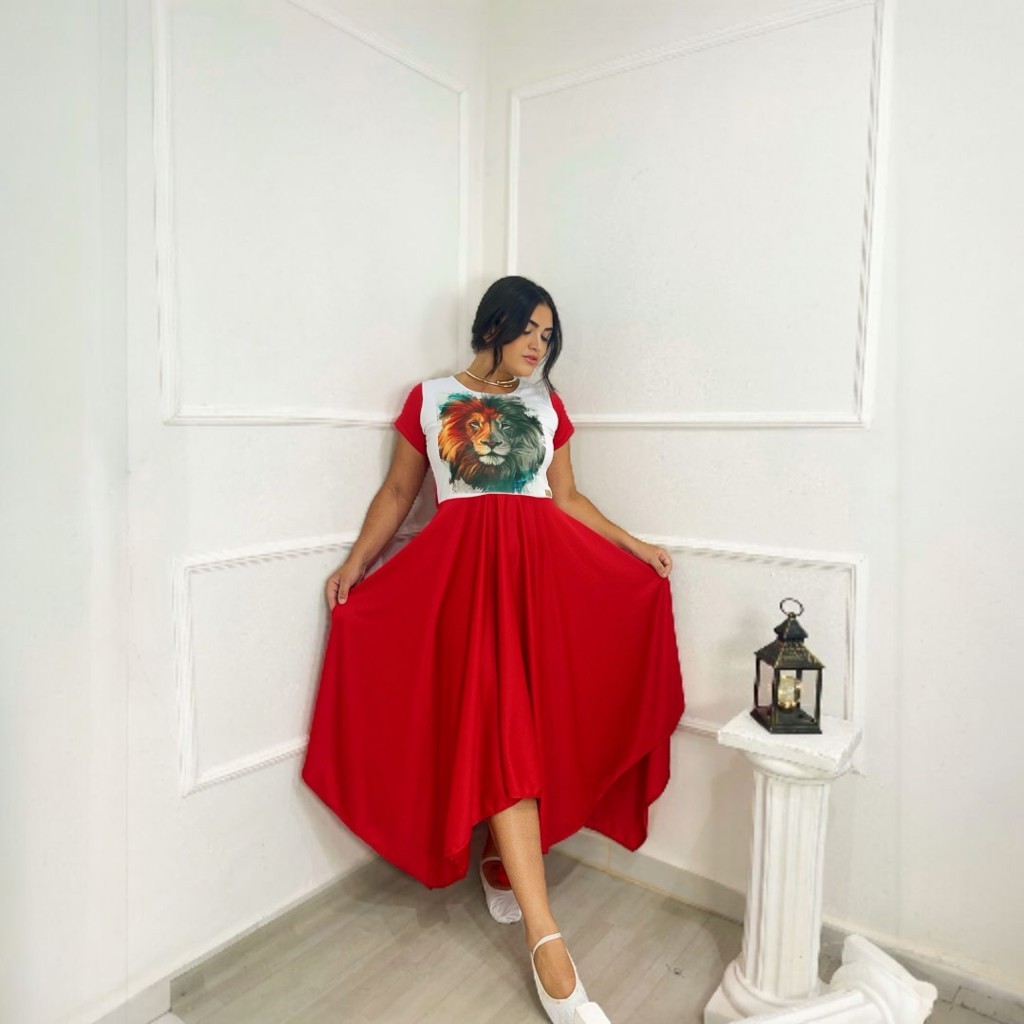 Vestido de Dança Coreografia Leão Moda Evangélica em Oferta na Shopee