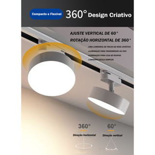 Luminária Downlight para Trilho 20W Preto Branco LED Embutido Bivolt em Oferta na Shopee