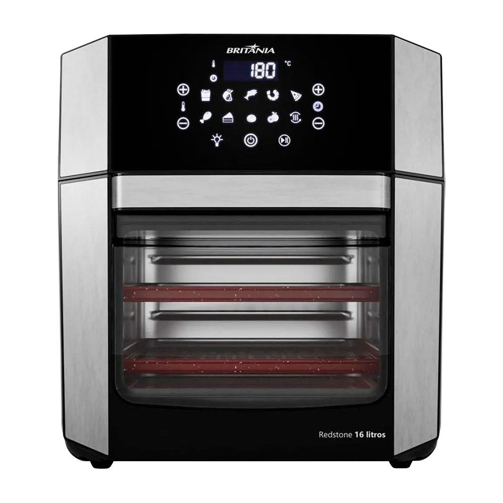 Fritadeira Air Fryer Britânia Oven BAF16A - 4 Em 1, Revestimento Antiaderente, 16 Litros, Preto