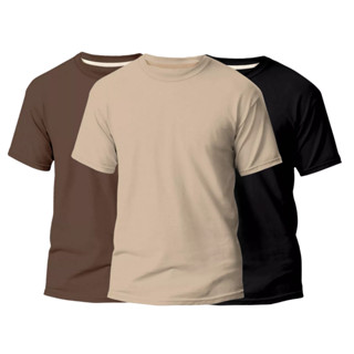 Kit 3 Camisetas Básicas Streetwear Camisa T-Shirt Masculina Slim Promoção Algodão Varias C...