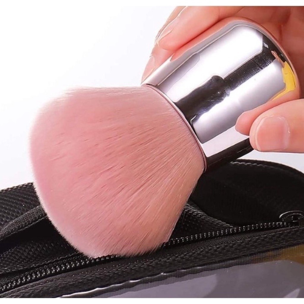 ANA1108 KIT Pincel De Maquiagem Facial Pó Blush Base Rosa Kabuki — imagem 2 de 2