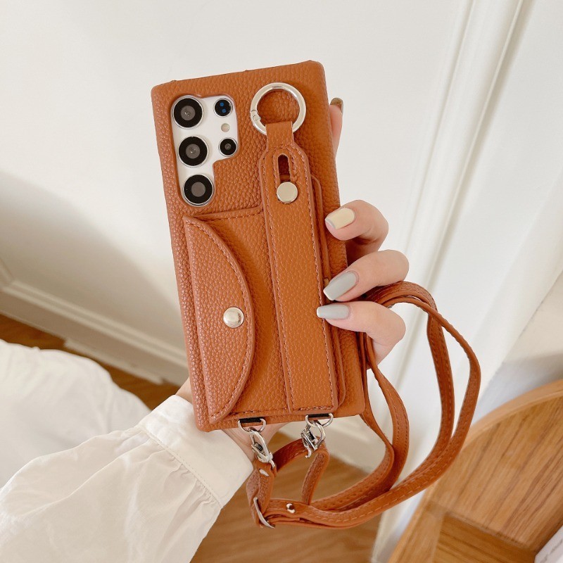 Capa Para Telefone De Corpo Cruzado Samsung Galaxy S24 Ultra S22 Plus S23 S21 FE A14 A24 A54 A35 A55 A15 A25 M54 Porta-Cartões