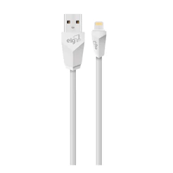 Cabo Lightning, Sincronização e Recarga 12W 2.4A, Textura Suave ao Toque, 1 metro, Branco, L810, ELG