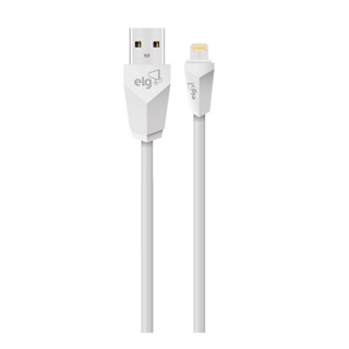 Cabo Lightning, Sincronização e Recarga 12W 2.4A, Textura Suave ao Toque, 1 metro, Branco, L810, ELG em Oferta na Shopee