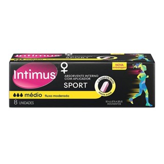 Absorvente Interno Intimus Sport Médio com Aplicador 8 Unidades