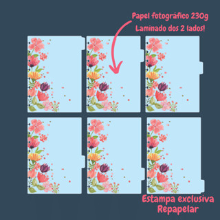Kit Divisória para Caderno de Disco (Caderno Inteligente) - Floral em Oferta na Shopee