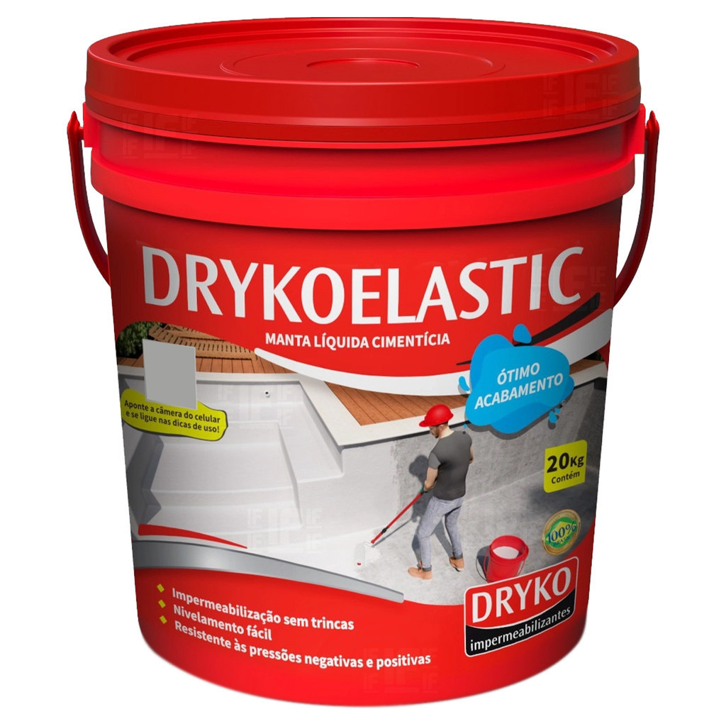 Impermeablizante Manta Liquida Cimentícia Drykoelastic Telhados, Telhas Cerâmicas, Telhas de Cimento, Banheiro, rodapé, lajes e piscinas em Oferta na Shopee