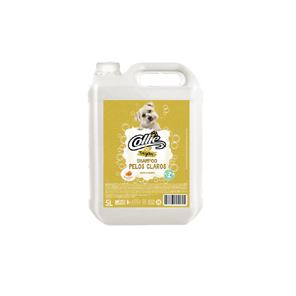 Shampoo Pelos Claros Pet Para Cães e Gatos Vegan COLLIE 5L - Pets