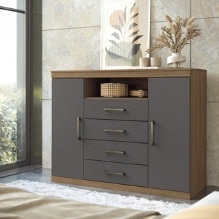 Cômoda para Quarto 2 Portas 4 Gavetas 1 Nicho Master em Oferta na Shopee