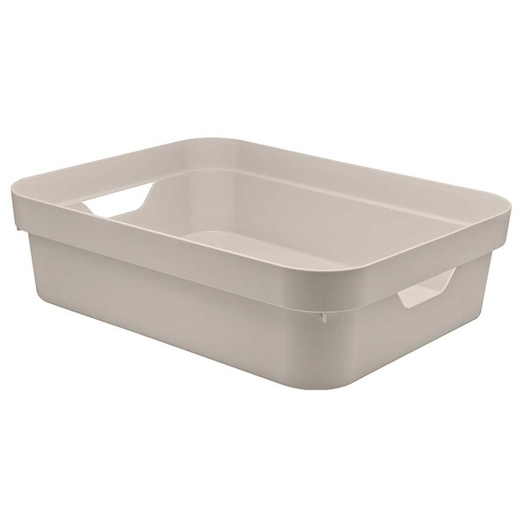 Caixa Plástica 4,8L Organizadora Multiuso OU Cube Bege em Oferta na Shopee