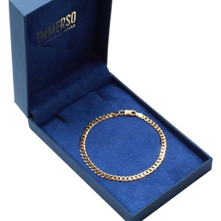 Pulseira de Prata 925 Banhada a ouro 18k Groumet 21cm 4,5MM em Oferta na Shopee