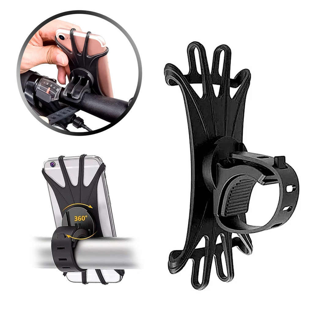 Suporte Silicone Ajustável 360º Universal De Guidão De Moto E Bike Ciclismo Entregas Bicicleta Motocicleta GPS Mapas