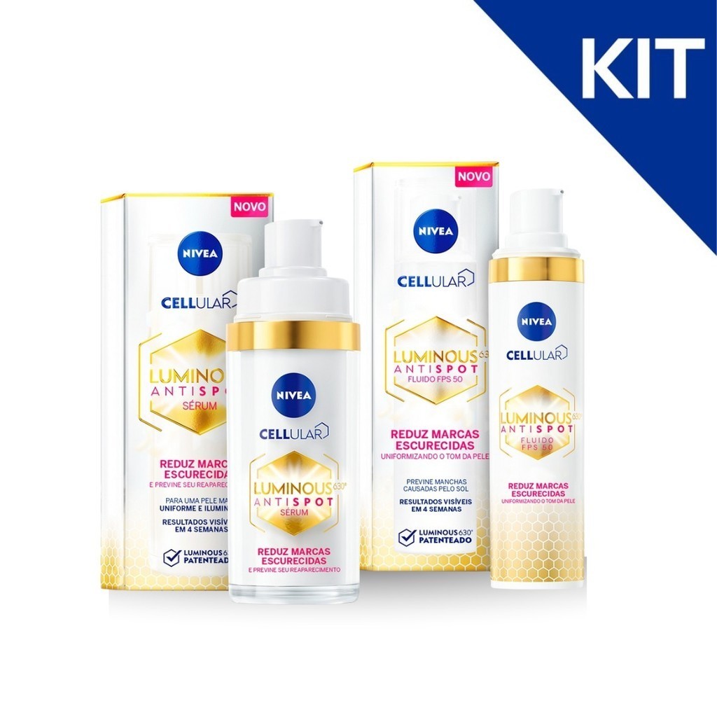 KIT NIVEA Sérum Facial Cellular Luminous 630° 30ml +Fluido Facial Cellular Luminous 630° F...