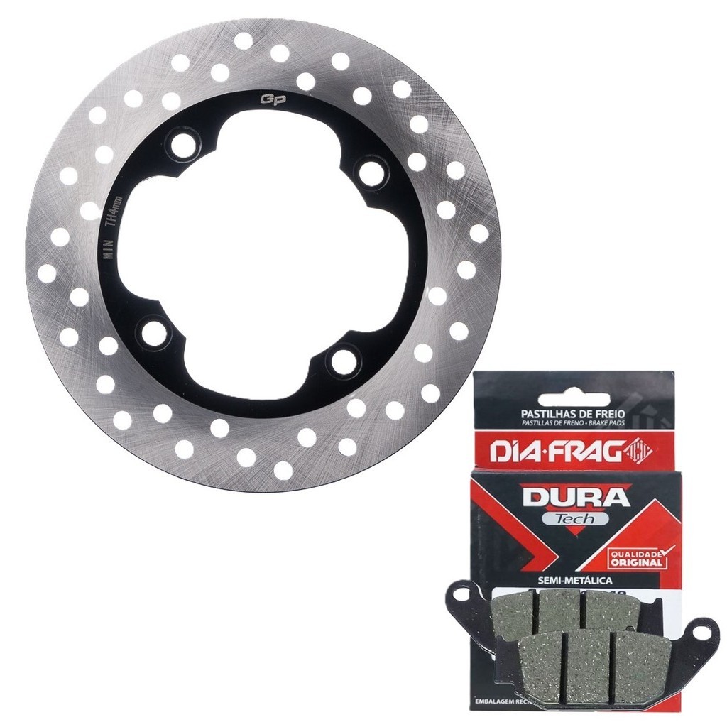 Disco de Freio Traseiro Xre 300 Com Abs 2019 A 2024 + Pastilhas Diafrag