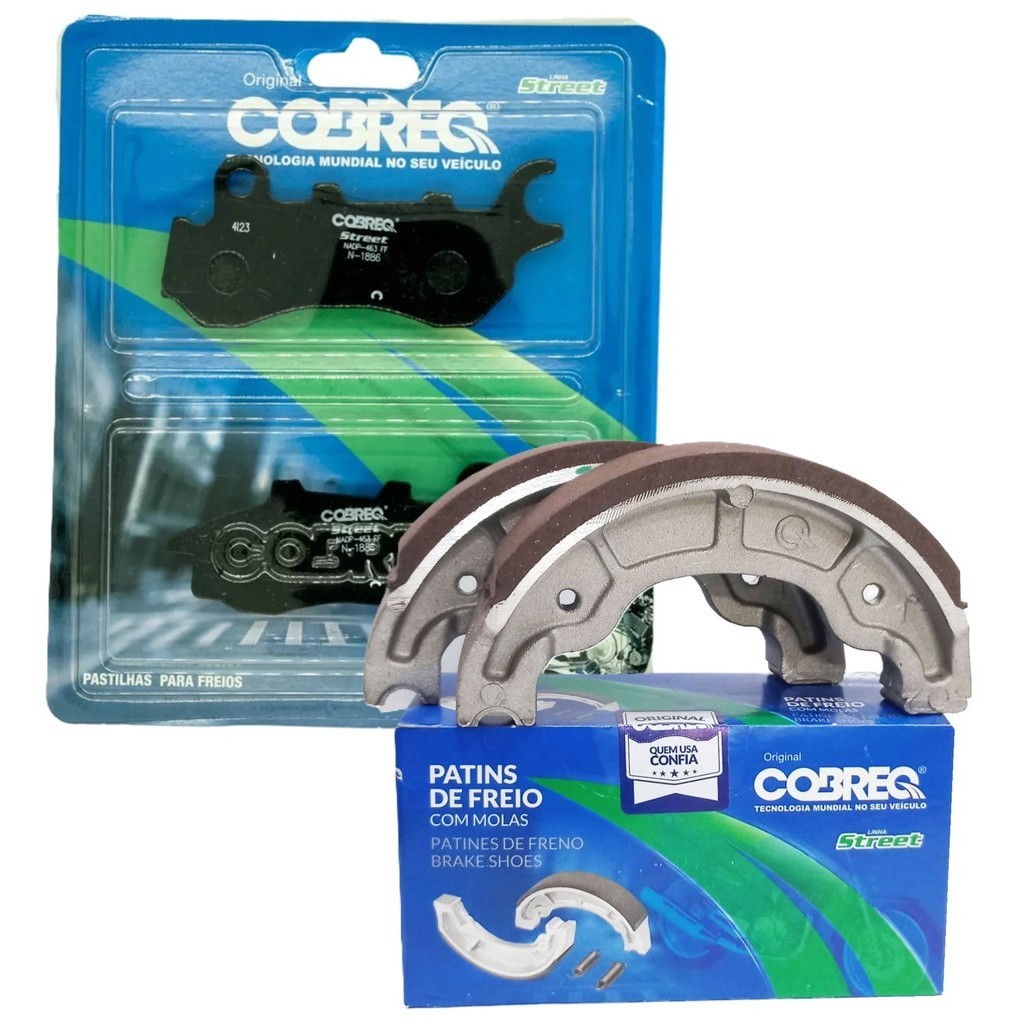 Kit Pastilhas e Lonas de Freio Biz 125 Combi Brake 2018-2024 Cobreq em Oferta na Shopee