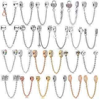 Pulseira Cadeia de Segurança Pingente Vintage Charme 925 Pulseira de Prata Beaded Jóias DIY Acessórios de Jóias em Oferta na Shopee