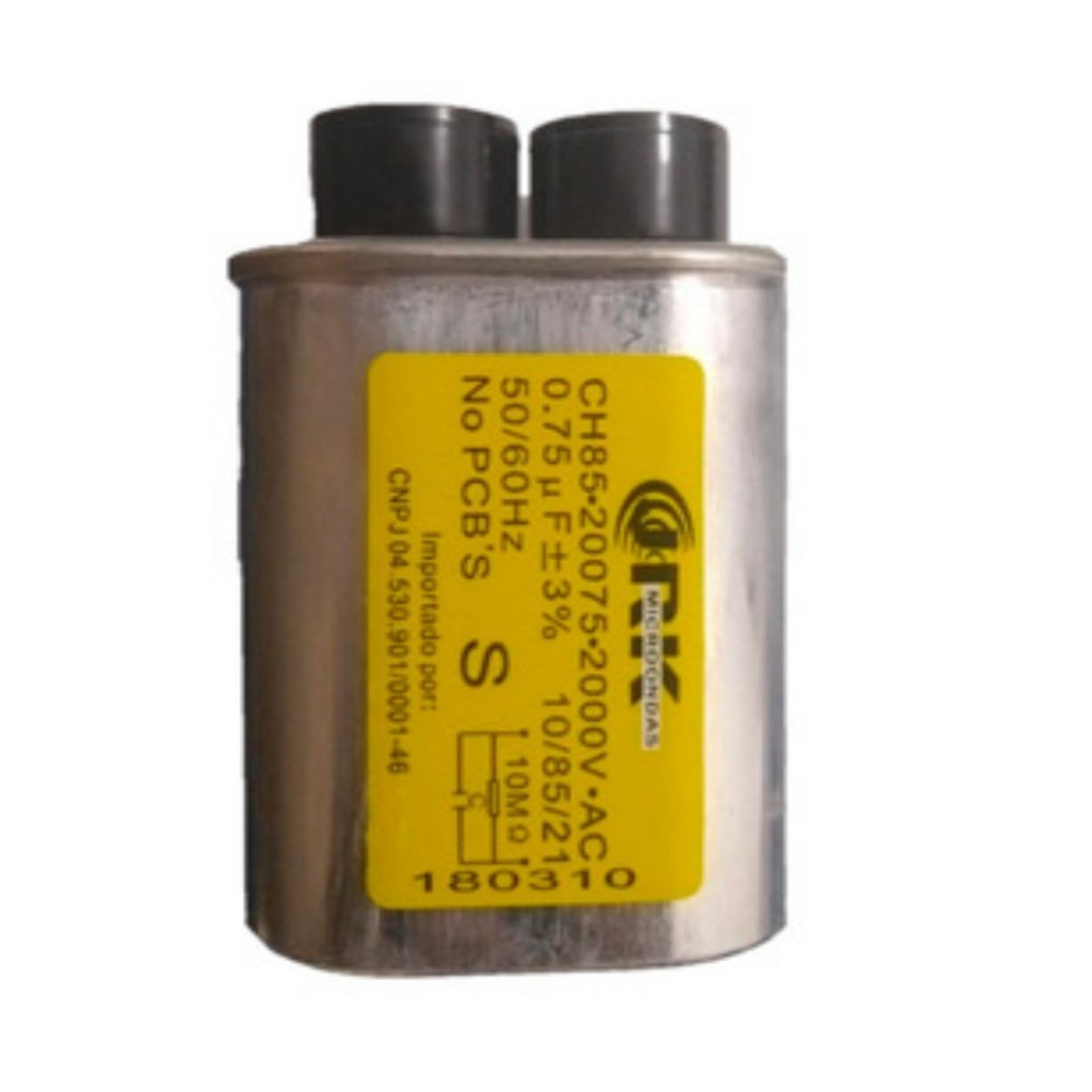 Capacitor Microondas de Alta Qualidade 0,75uf 2000v com 2 terminais