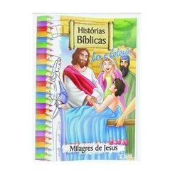 Kit 10 Livros Infantis Histórias Bíblicas para Ler e Colorir