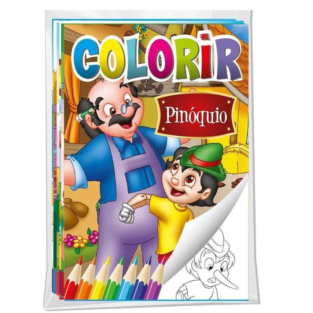 Solapa Média Colorir (Pct com 08 temas diferentes) - Clássicos em Oferta na Shopee