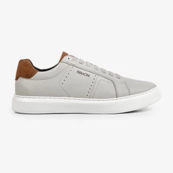 Tênis Masculino Casual Couro Ferracini Calce Fácil Elegante Marvin Cinza 7316-683C