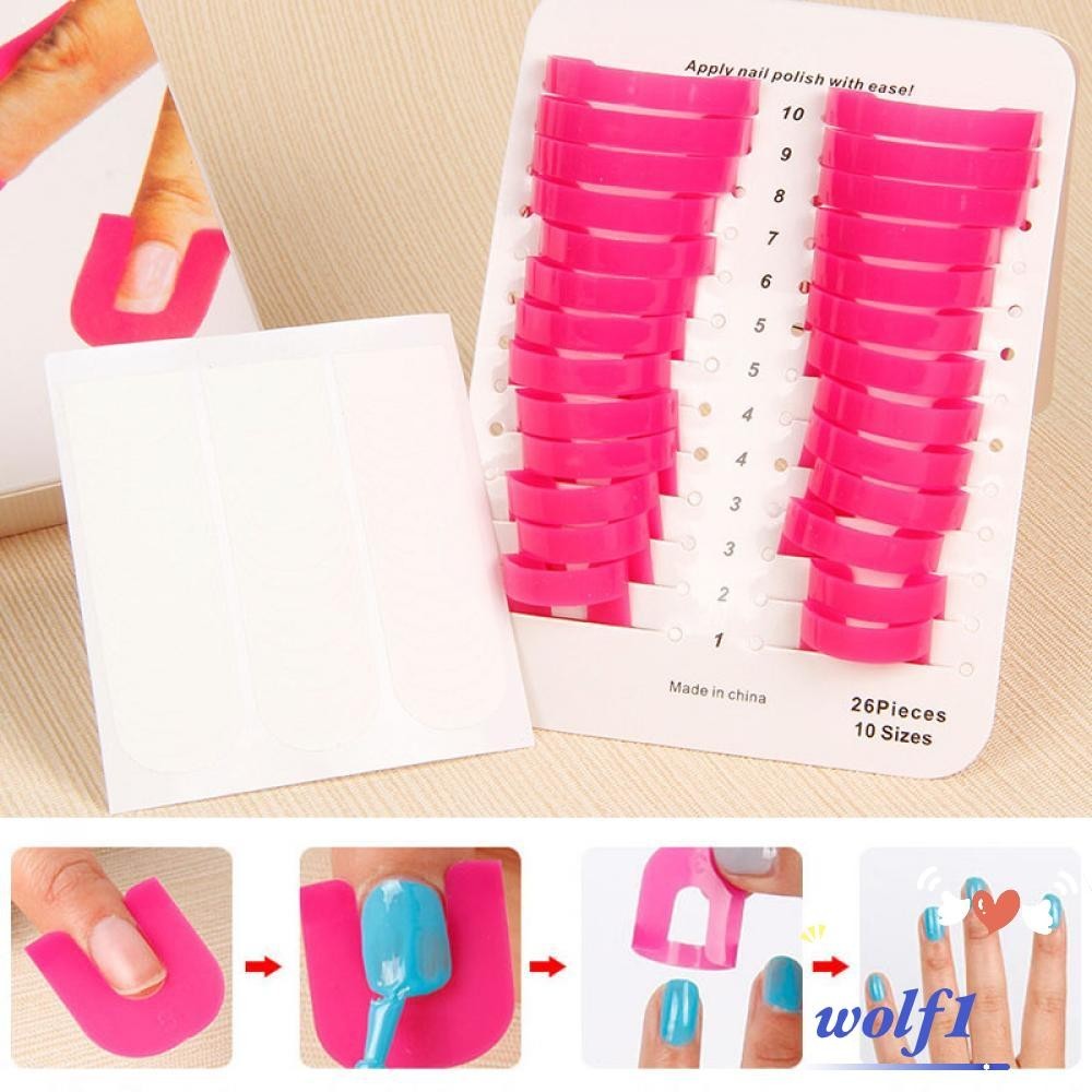 WOL1 26pcs Molde De Esmalte De Unhas Manicure Protetor De Dedos