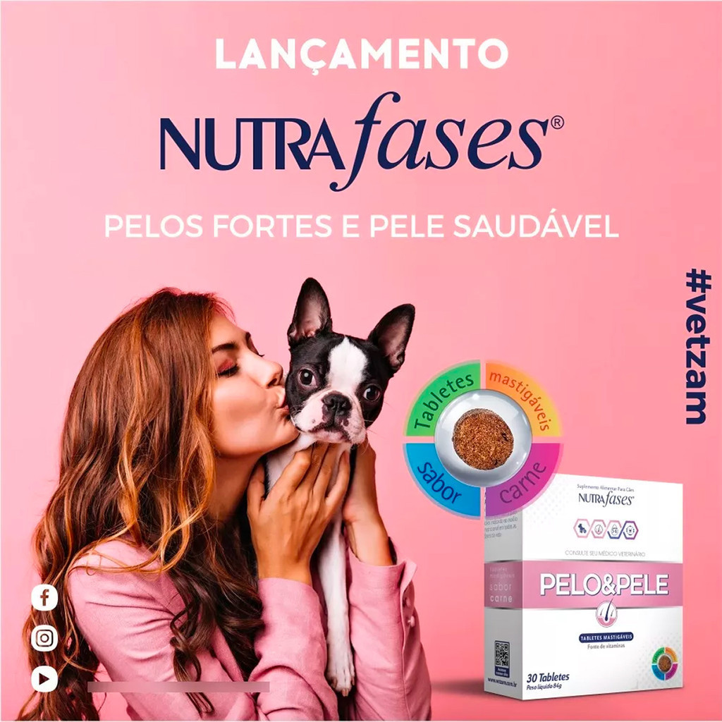 Detalhes do Nutrafases Pelo&Pele Suplemento para Cães - 30 Tabletes