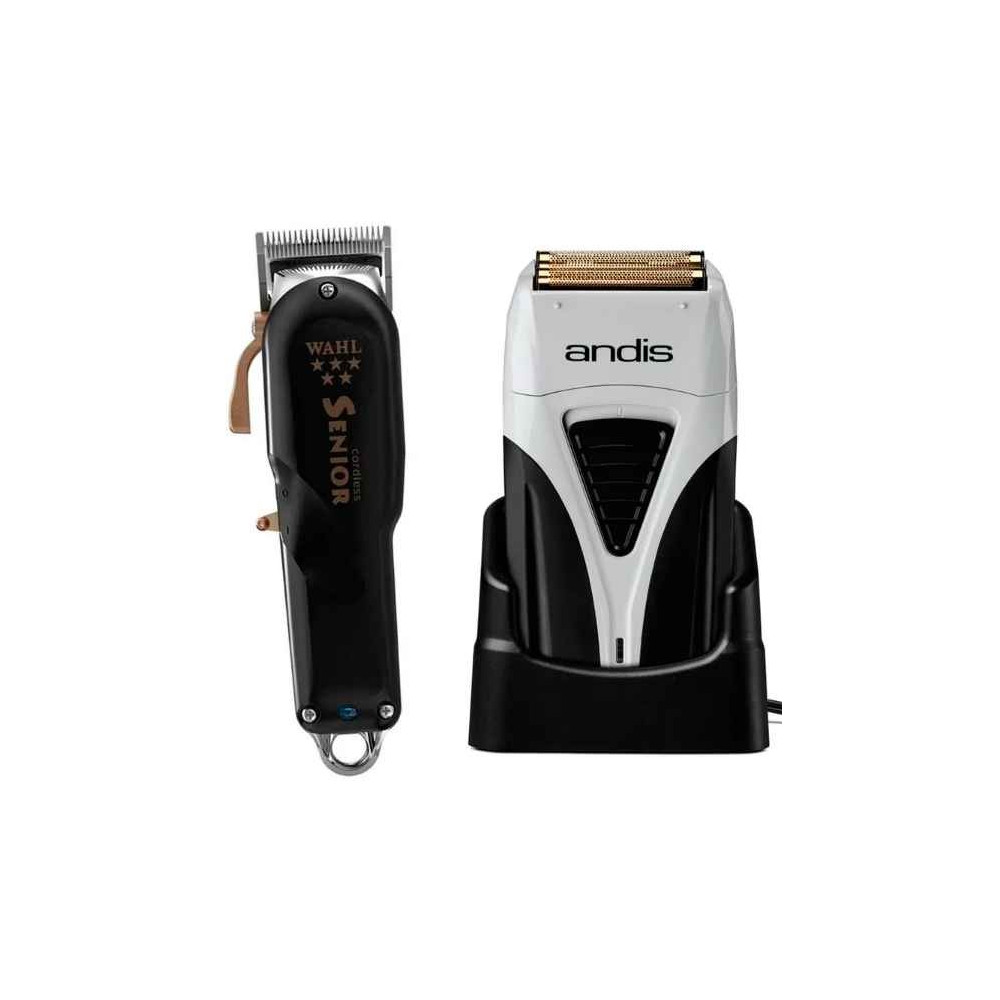 Kit Máquina Senior Black Cordless + Andis Profoil Shaver Plus Kit Máquina Senior Black Cordless + Andis Profoil Shaver Plus