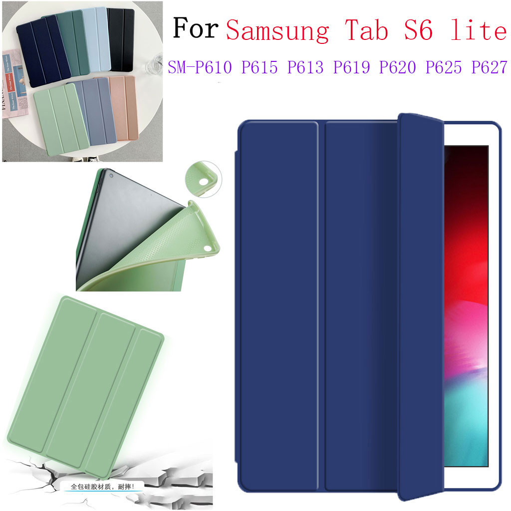 Para Samsung Galaxy Tab S6 lite 2024 2022 SM-P620 P625 P627 P613 P619 S6Lite 2020 P610 P615 10.4 Polegadas Tampa Traseira De TPU Macia Slim Suporte De Caixa Dobrável MultiViewing Angles