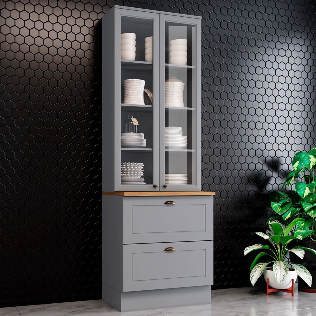 Cristaleira de Mdf Cinza: Onde Comprar | BuscaProdutos